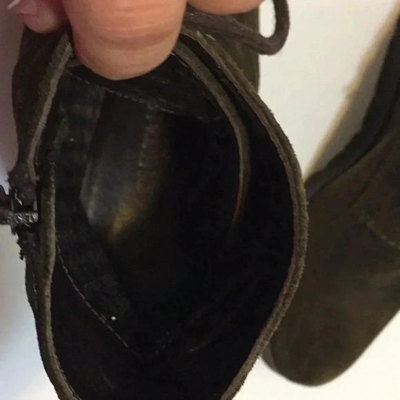 Aquatalia army green suede leather wedge boots - Picture 8 of 10